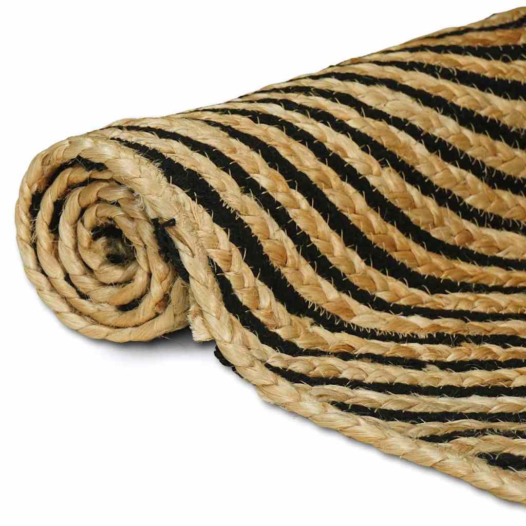 vidaXL Area Rug Black 120 x 170 cm Jute 3