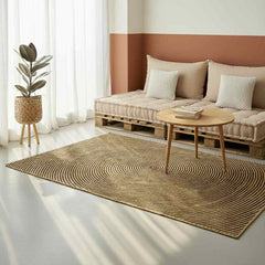 Area Rug Jute Natural and Black 120 cm 170 cm
