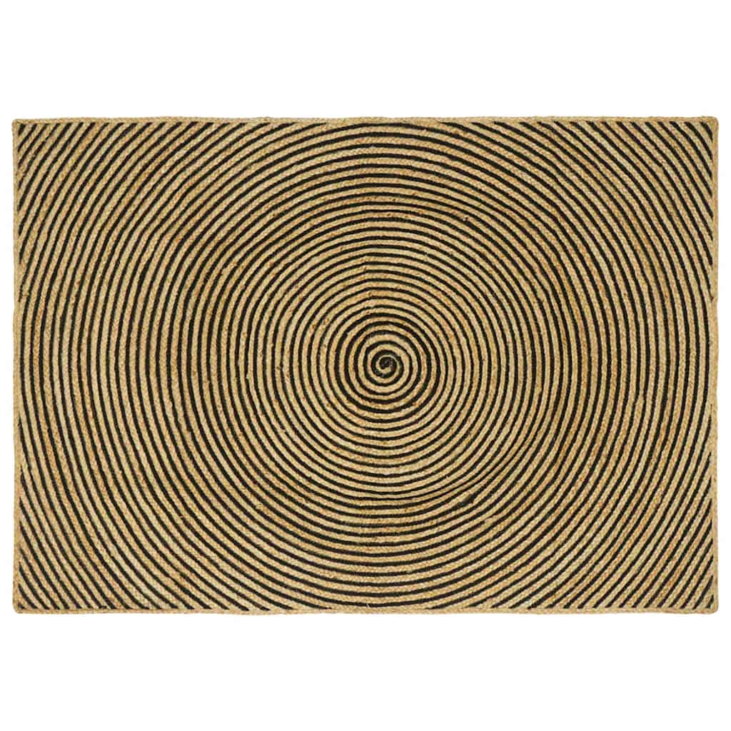 vidaXL Area Rug Jute Natural and Black