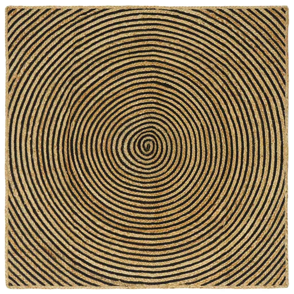 vidaXL Area Rug Jute Natural and Black