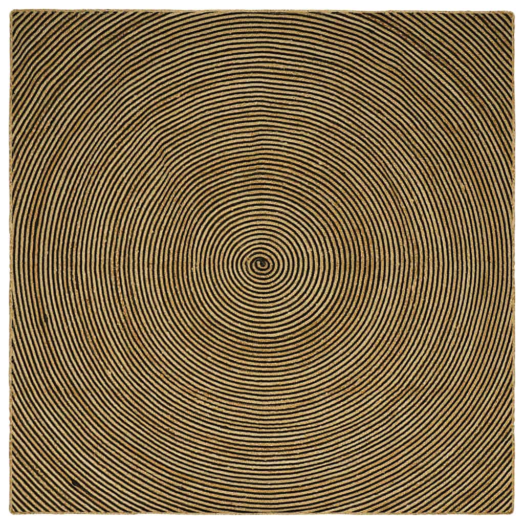 vidaXL Area Rug Jute Natural and Black