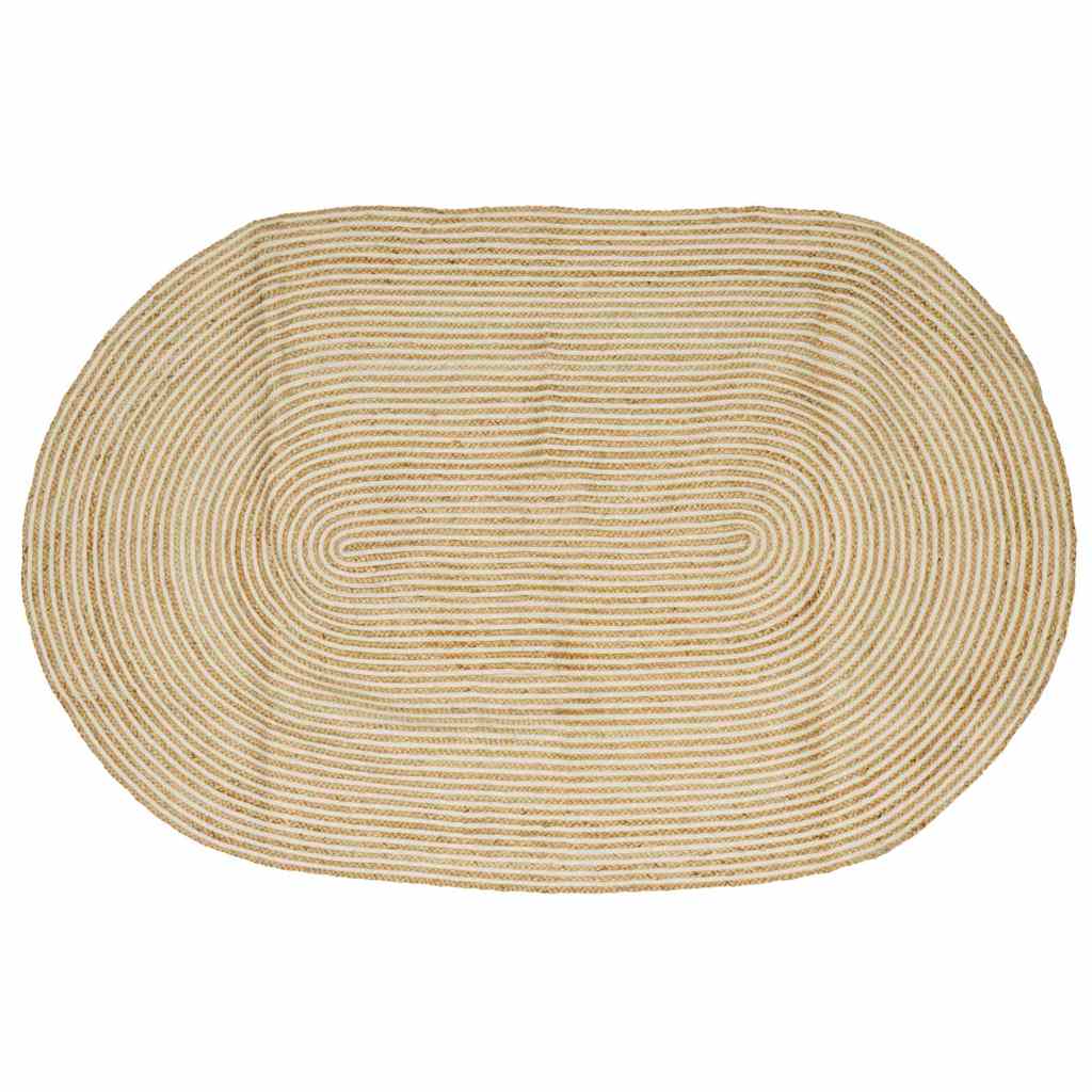 Area Rug Jute Natural white