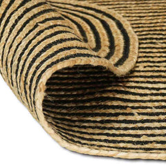 vidaXL Area Rug Natural and Black 122 x 183 cm Jute 3