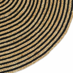 vidaXL Area Rug Natural and Black 122 x 183 cm Jute 5