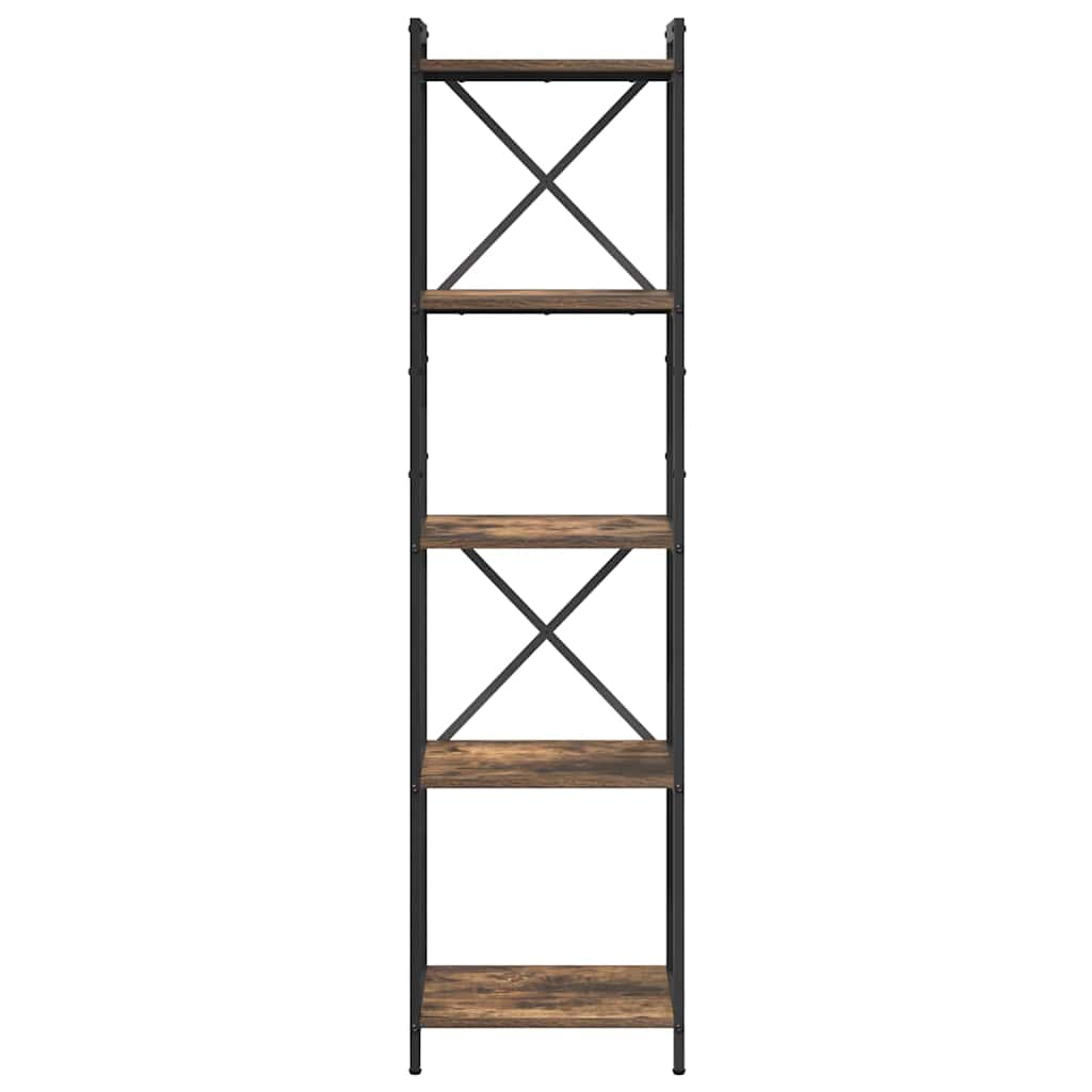 vidaXL Bookshelf 40 x 30 x 155 cm Engineered Wood Smoked Oak 5