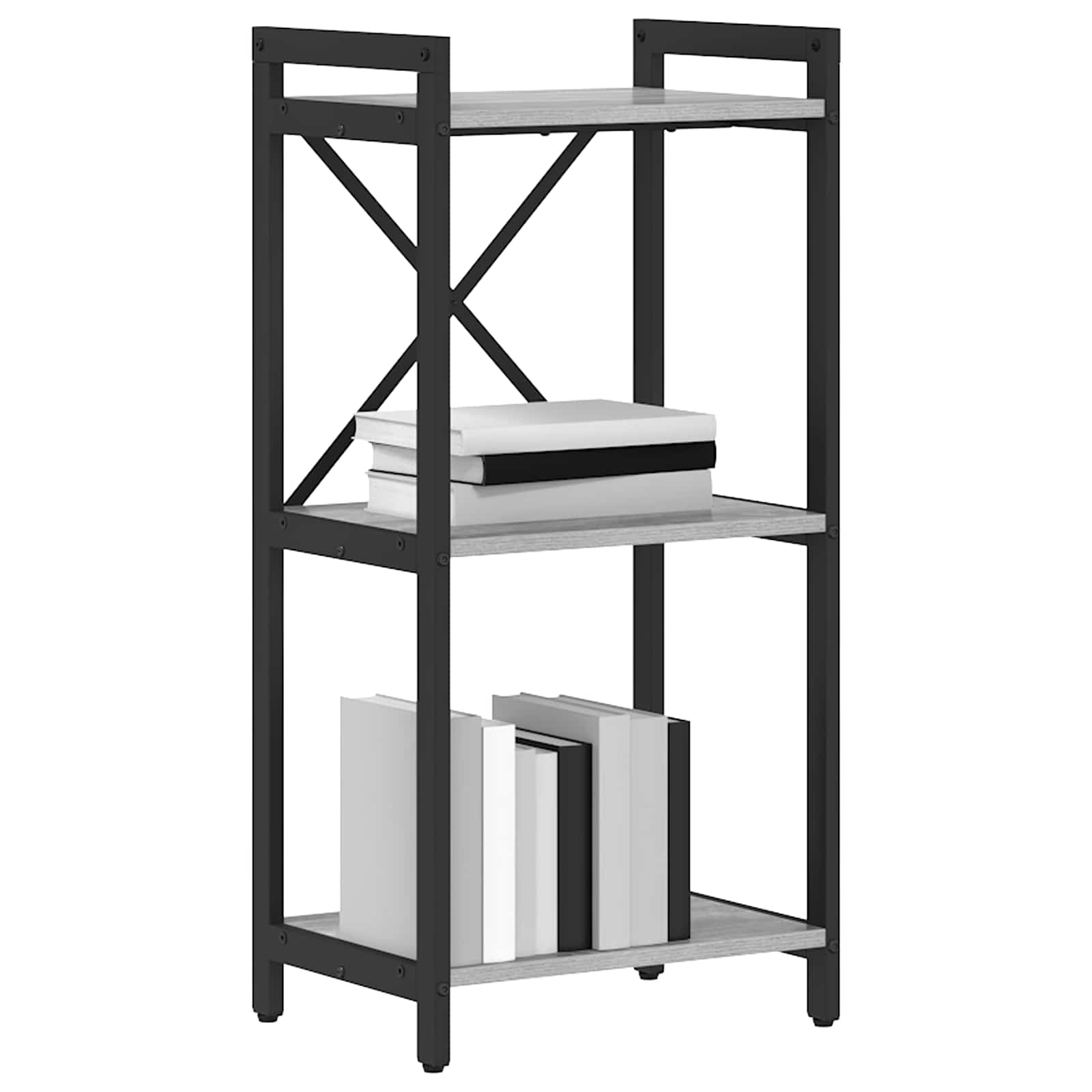 vidaXL Bookshelf 40 x 30 x 85 cm Engineered Wood Grey sonoma 2