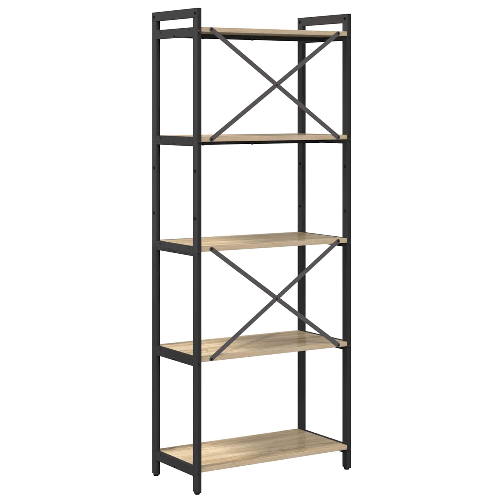 vidaXL Bookshelf 60 x 30 x 155 cm Engineered Wood Sonoma Oak 5