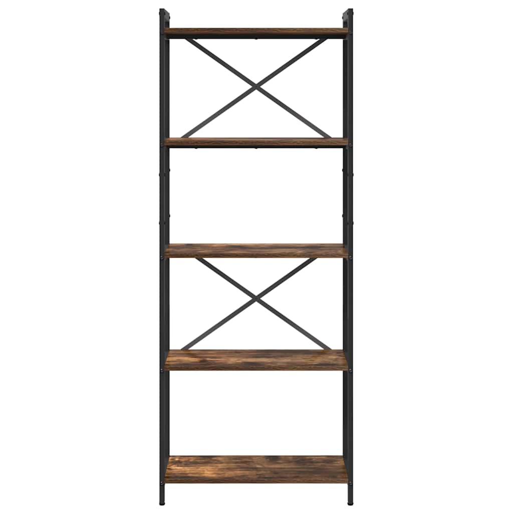 vidaXL Bookshelf 60 x 30 x 155 cm Engineered Wood Smoked Oak 5