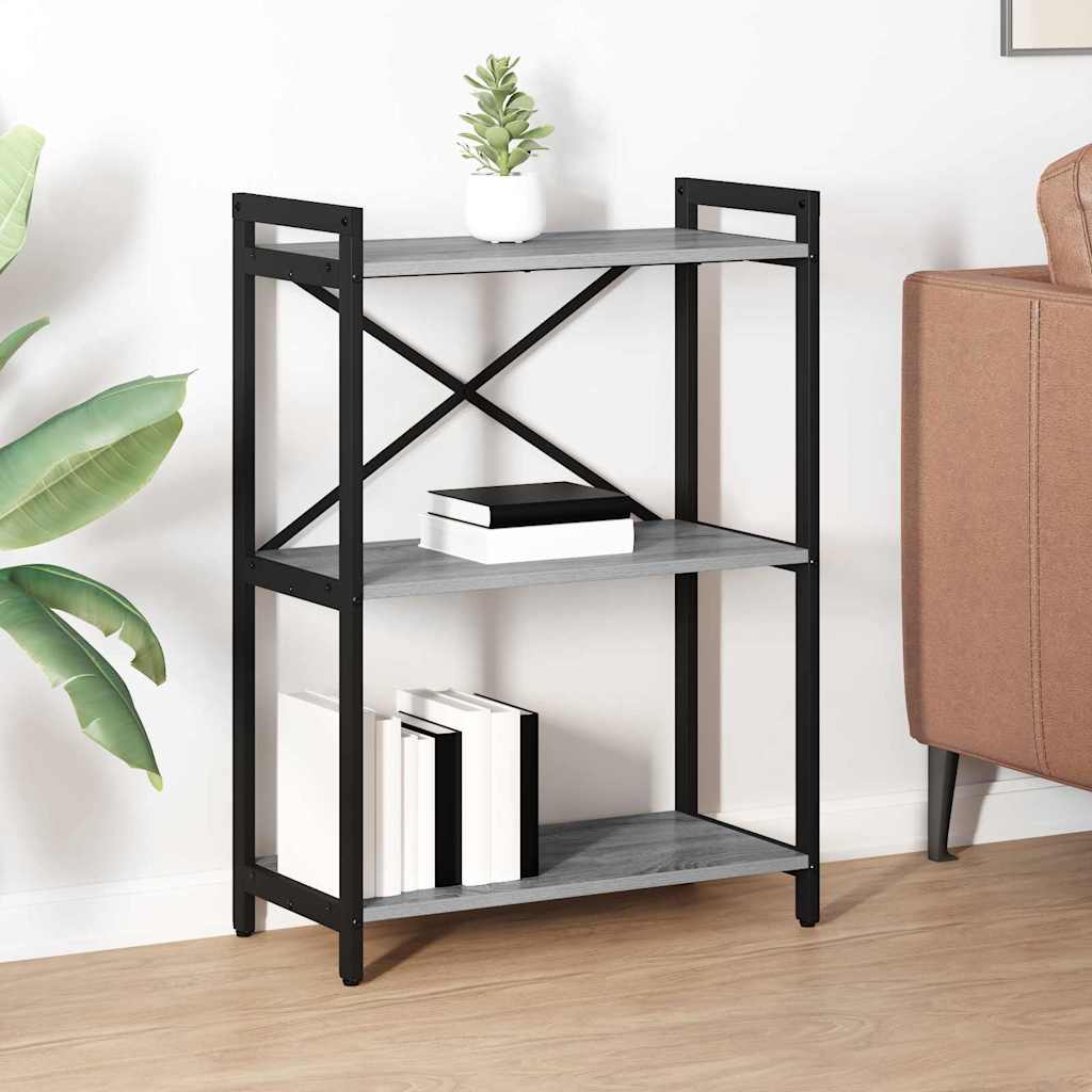 vidaXL Bookshelf 60 x 30 x 85 cm Engineered Wood Grey sonoma 1