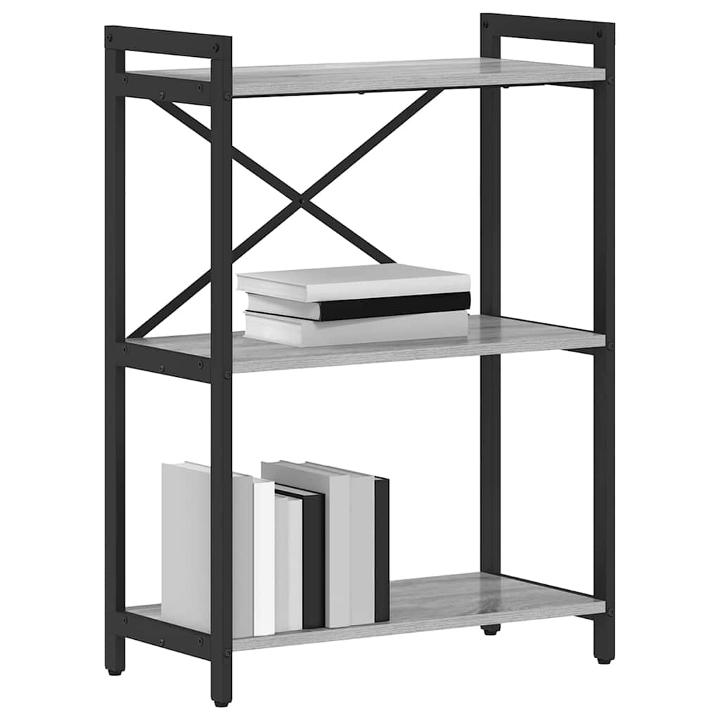 vidaXL Bookshelf 60 x 30 x 85 cm Engineered Wood Grey sonoma 3