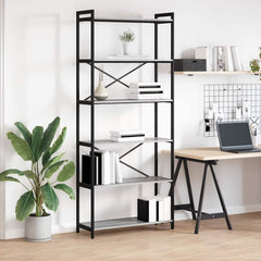 Bookshelf 80 x 30 x 189.5 cm Engineered Wood Height 188 cm Grey sonoma