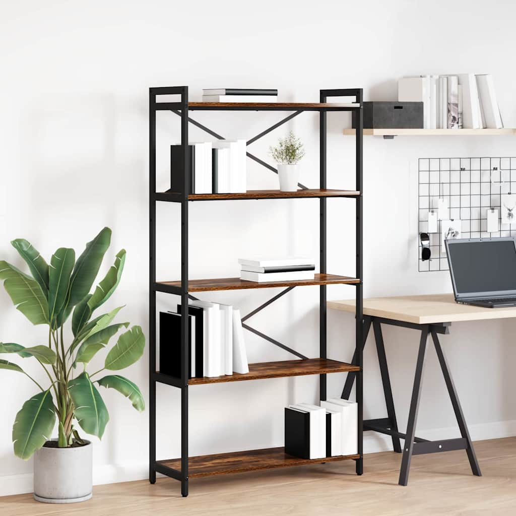 Bookshelf 80 x 30 x 155 cm Engineered Wood Height 153 cm Smoked oak