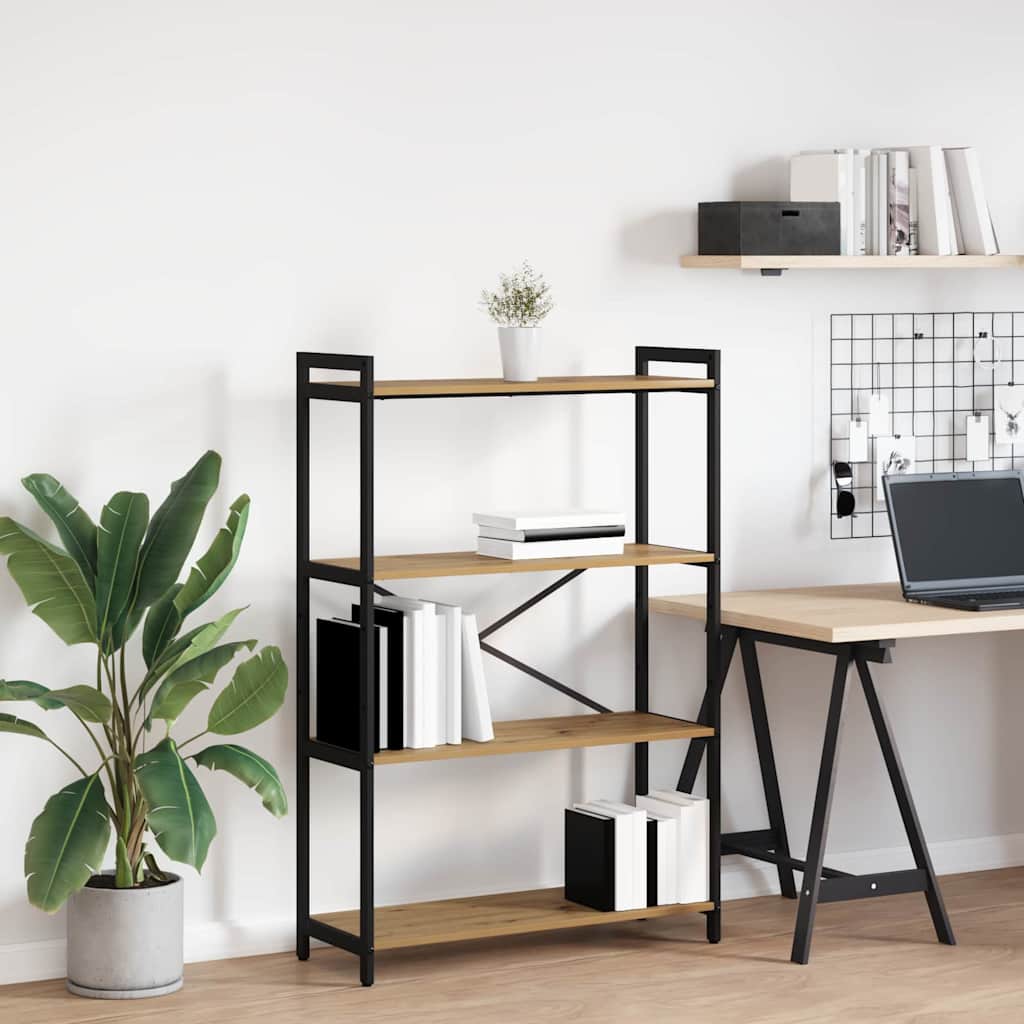 vidaXL Bookshelf 80 x 30 x 120 cm Engineered Wood Artisan Oak 1