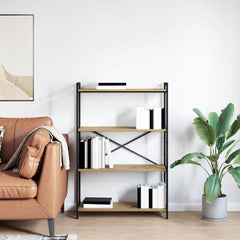 vidaXL Bookshelf 80 x 30 x 120 cm Engineered Wood Artisan Oak 4