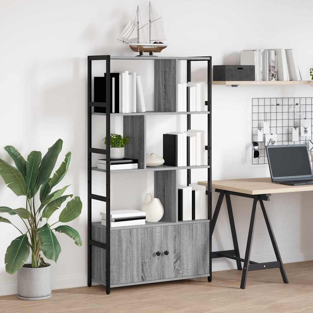 Bookshelf 80 x 30 x 155.5 cm Engineered Wood Grey sonoma
