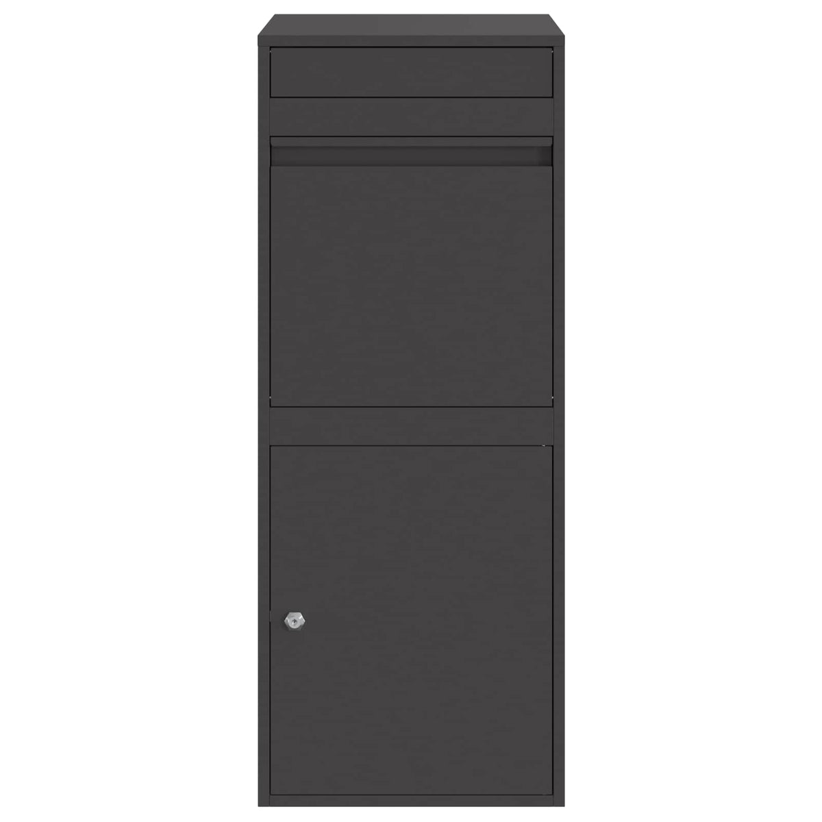 Parcel Drop Box Silver 41 x 38 x 103 cm Black