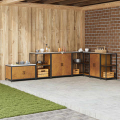 Kitchen Shelving Unit HATTEM 60 x 50 x 92 cm Steel Kitchen Storage Shelf Weathering steel