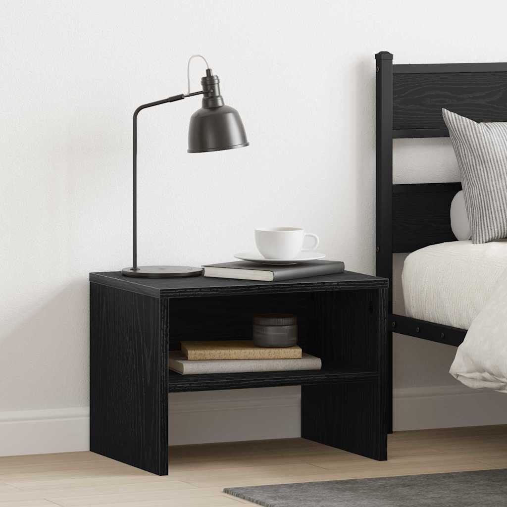 vidaXL Bedside Cabinet 2 pcs Black oak 40 x 40 x 30 cm Engineered Wood 4