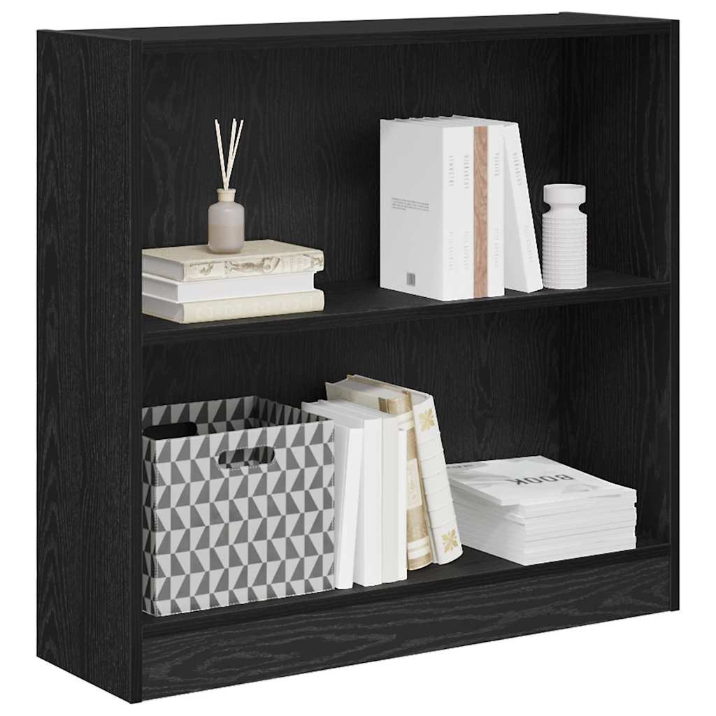 vidaXL Bookshelf 80 x 24 x 76 cm Engineered Wood Black Oak 3