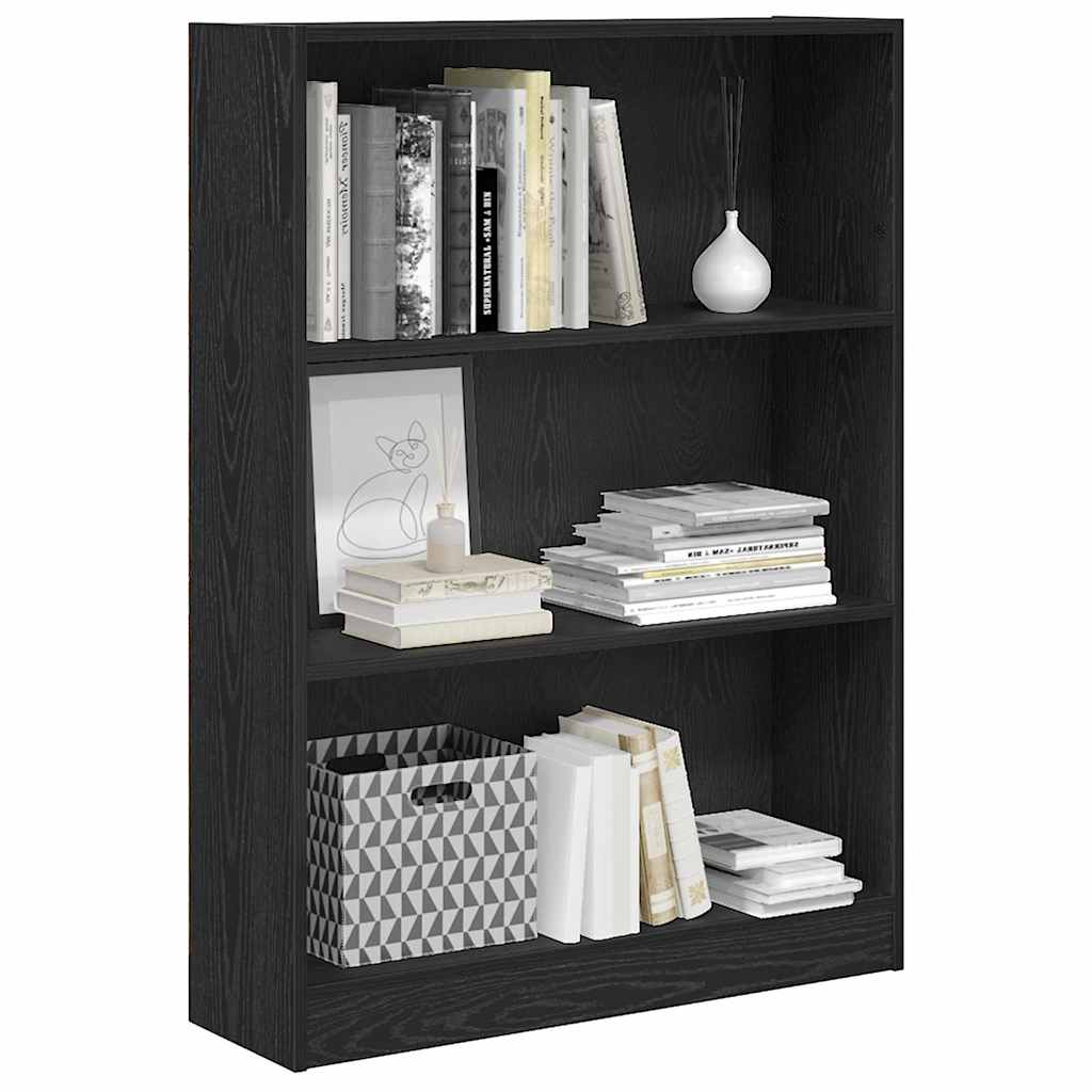 Bookcase 80x24x109 cm Engineered Wood Black oak