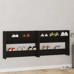 vidaXL Wall Shoe Cabinets Engineered Wood Width 80 cm 2 pcs