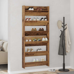 Wall Shoe Cabinets Engineered Wood Width 80 cm 2 Old wood 90 cm