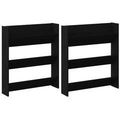 vidaXL Shoe Cabinet 2 pcs 86 x 18 x 90 cm Engineered Wood Black Oak 2