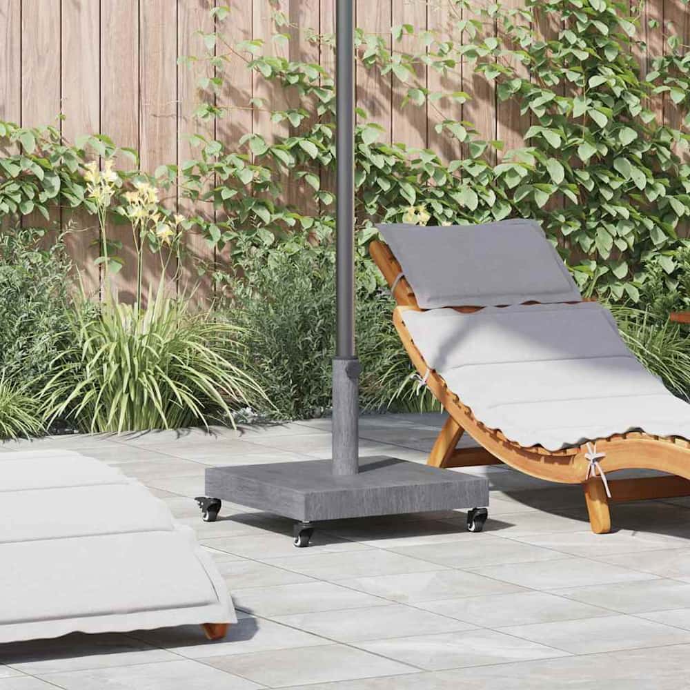 Parasol Base 45 x 45 x 31.5 cm Dark grey wood look with wheels