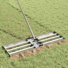 vidaXL Garden Leveling Rake Silver 75 x 25 x 6 cm Stainless Steel 3