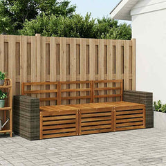 vidaXL Sofa Sets 3 pcs Solid Acacia Wood Natural