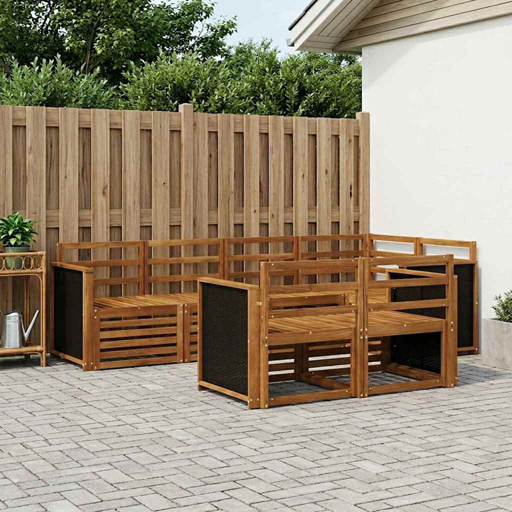 vidaXL Outdoor Sofa Set 7 pcs Polyester Natural