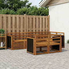 vidaXL Outdoor Sofa Set 7 pcs Polyester Natural