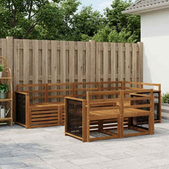 vidaXL Outdoor Sofa Set 7 pcs Polyester Natural