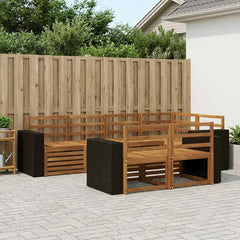 vidaXL Outdoor Sofa Set 7 pcs Polyester Natural