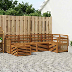 Outdoor Sofa Set 6 pcs Polyester Natural Wooden frame with coffee rope