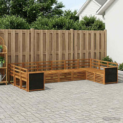vidaXL Outdoor Sofa Set 10 pcs 10-Seaters Solid Acacia Wood