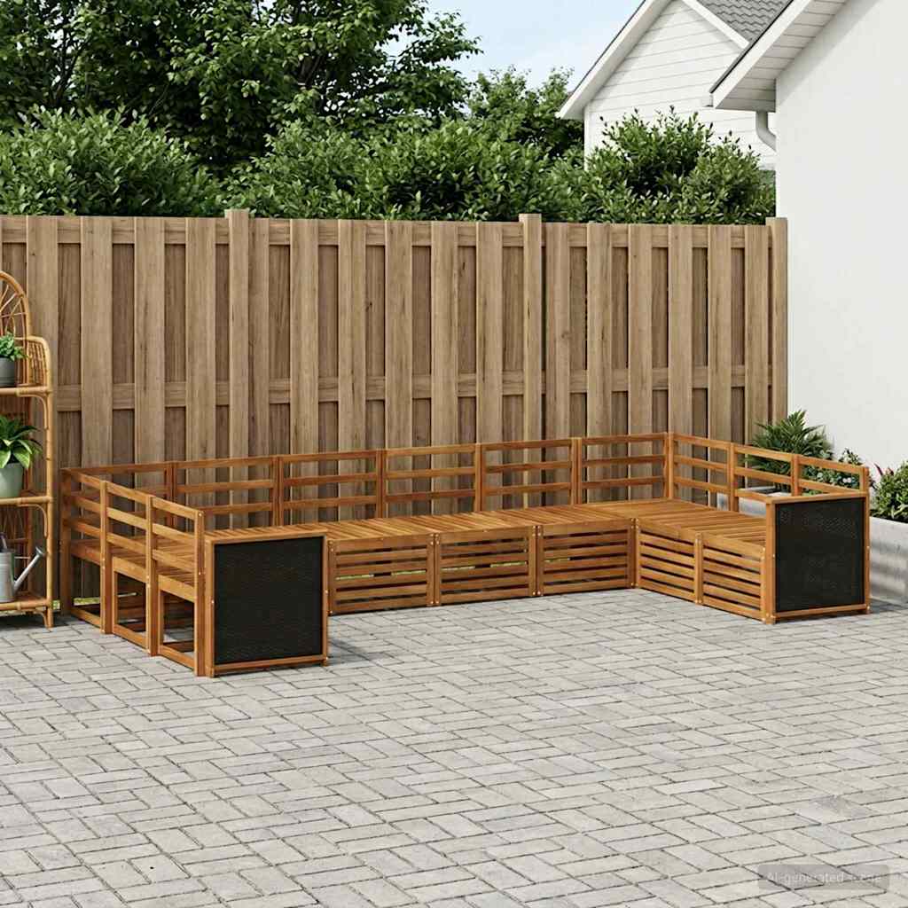 vidaXL Outdoor Sofa Set 10 pcs 10-Seaters Solid Acacia Wood