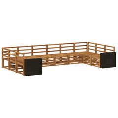 vidaXL Sectional Sofa Set 10 pcs Natural Solid Acacia Wood 2
