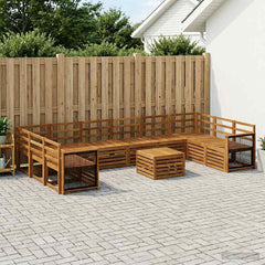 vidaXL Outdoor Sofa Set 11 pcs 10-Seaters Solid Acacia Wood