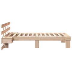 Bed Frame with Headboard Solid Pine Wood Length 200 cm Brown 90 cm