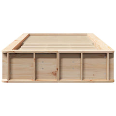 Bed Frame Solid Pine Wood Length 190 cm Natural 75 cm