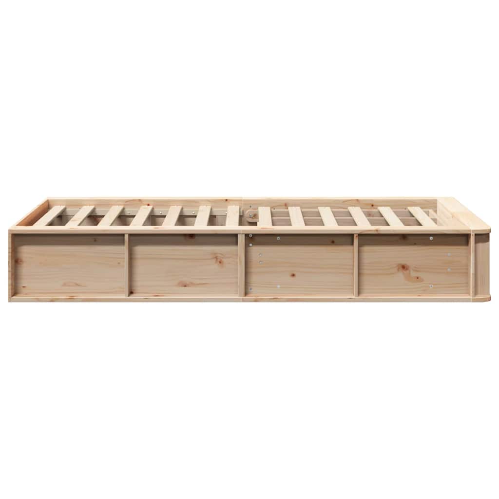 Bed Frame Solid Pine Wood Length 190 cm Natural 75 cm