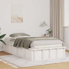 Bed Frame Solid Pine Wood Length 190 cm White 75 cm