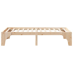Bed Frame Brown Solid Pine Wood Natural Length 200 cm 90 cm