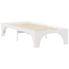 Bed Frame Solid Pine Wood White Length 190 cm 90 cm