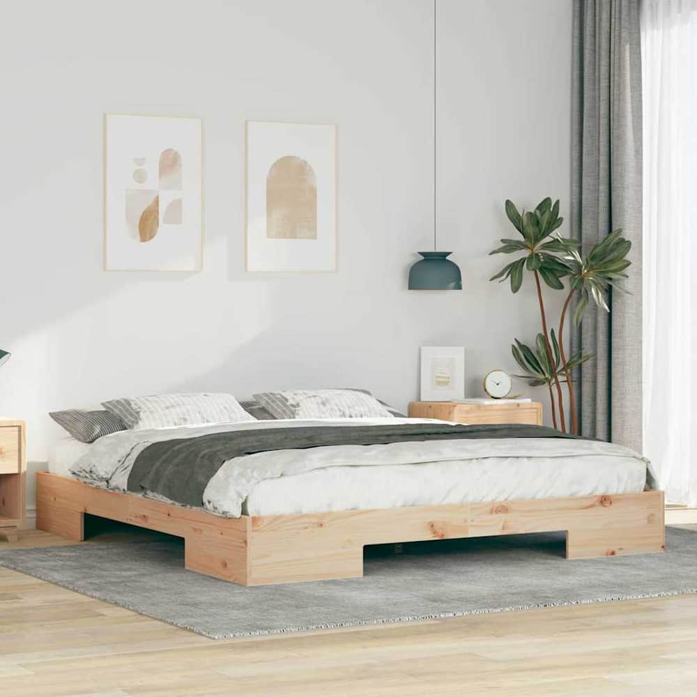 Bed Frame Brown Length Natural