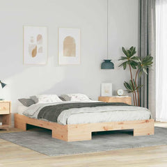 Bed Frame Brown Length Natural