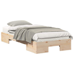 Bed Frame Brown Length 200 cm Natural 90 cm