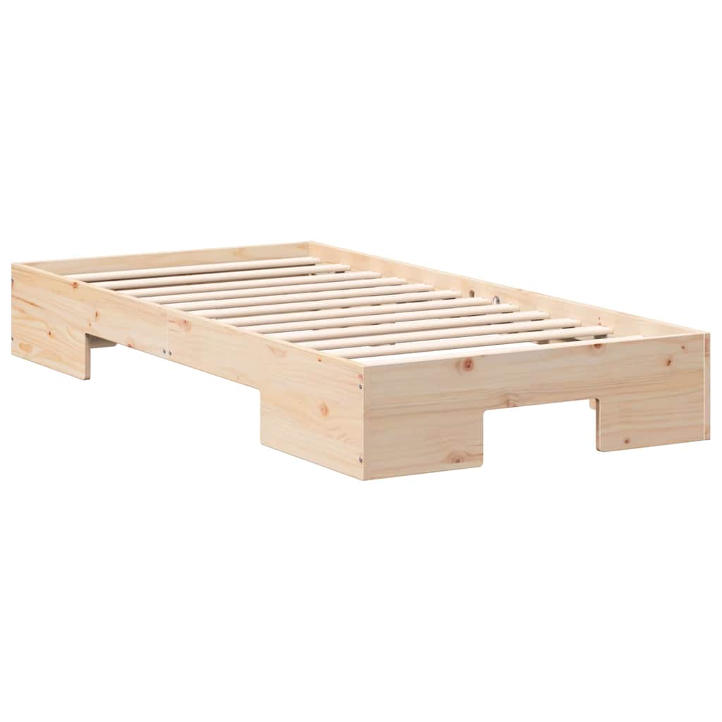 Bed Frame Brown Length 200 cm Natural 90 cm