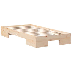 Bed Frame Brown Length 200 cm Natural 90 cm